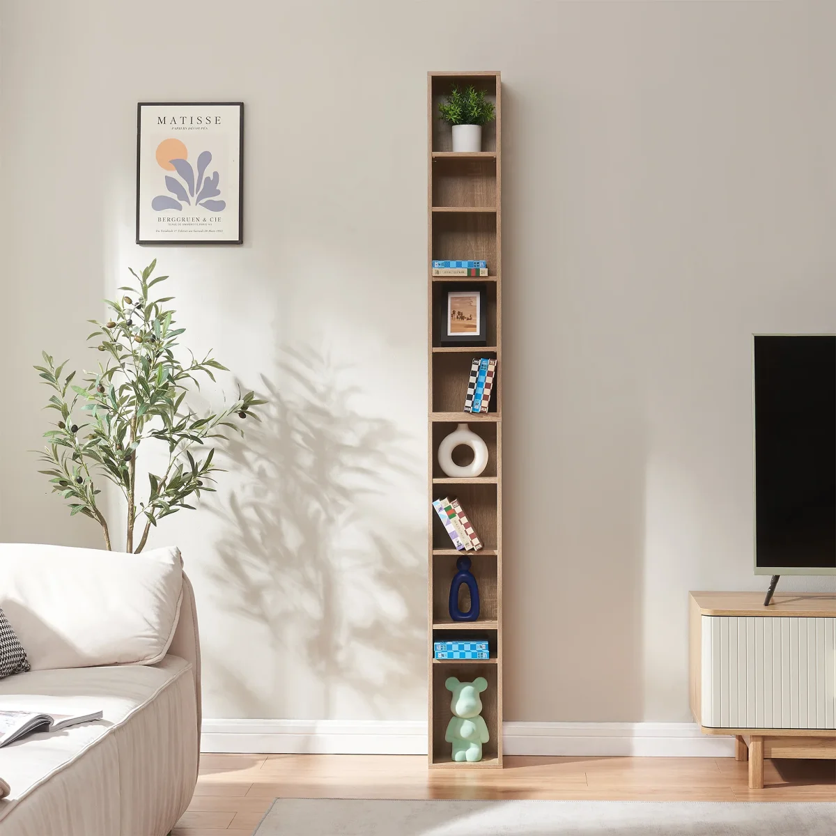 CD-hylde Tynset 187x20x17 cm med 10 rum [en.casa] - Billede 3