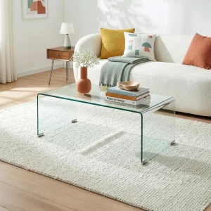 Sofabord Väsas 90x45x35 cm hærdet glas [en.casa]