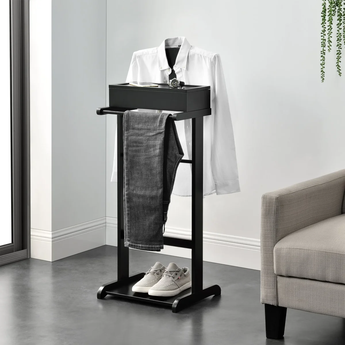 [en.casa]® Stumtjener - 43,5x34,5x110 cm - fyrretræ - i forskellige farver - Billede 7