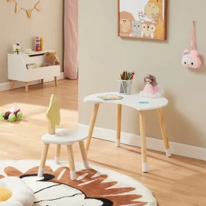 Børneskrivebord med stol Lallega måne- og stjernedesign [en.casa]