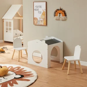 Tegnebord til børn Romso børnebordssæt med 2 stole [en.casa]