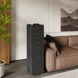 Kökar mobil piedestal med 8 skuffer 109x28x41 cm [en.casa].