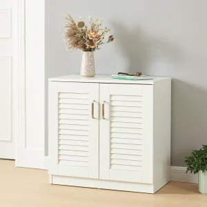 Skoskab Løten 63x36x62 cm Hvid [en.casa]