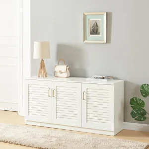 Skoskab Løten 125x36x62 cm Hvid [en.casa]