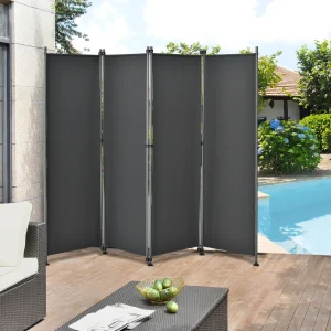 [pro.tec]® Indsynsbeskyttelse - 4 paneler - 215x170cm - pulverlakeret stål - vejrbestandig - i forskellige farver