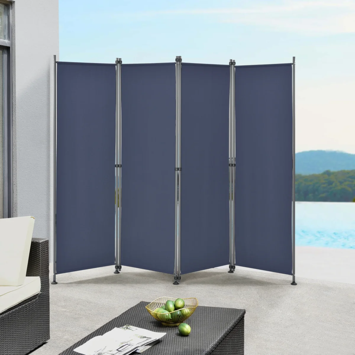 Modica Udendørs skillevæg 170x215 cm i fire dele i forskellige farver. farver pro.tec - Billede 3