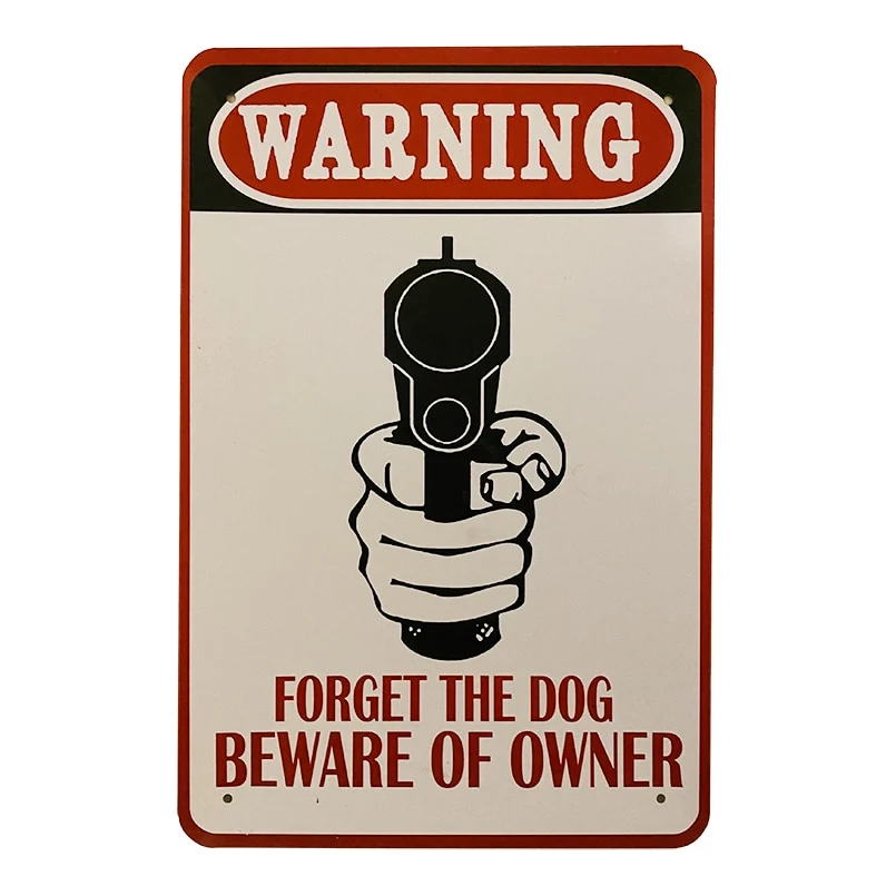 Metalskilt - Warning - Billede 2